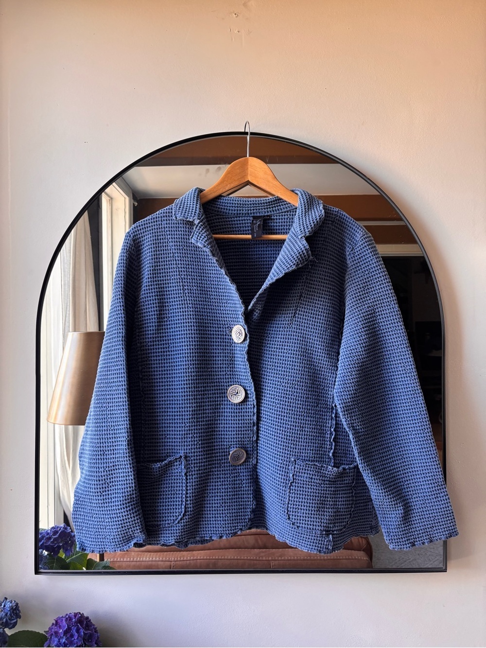 WAFFLE BUTTON JACKET | size large - Picture 3 of 6